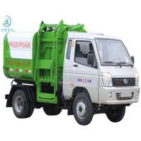 diesel mini 3000 liter hanging bucket type garbage truck